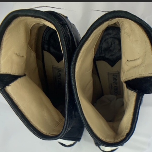 -JIMMY CHOO- Leather platform booties - Picture 4 of 7